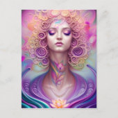 美しい蓮のフラクタル花 ポストカード (正面)