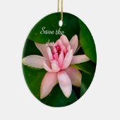 美しい蓮の花の写真日付を保存 セラミックオーナメント (右)
