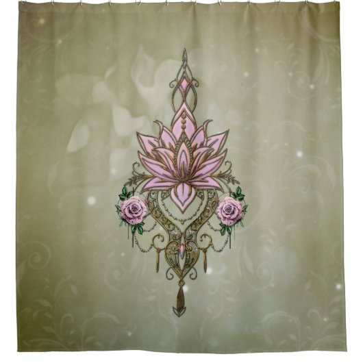 美しい蓮 シャワーカーテン (正面)