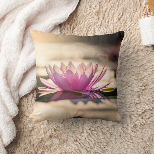 美しい蓮、湖、風景 クッション (ブランケット)