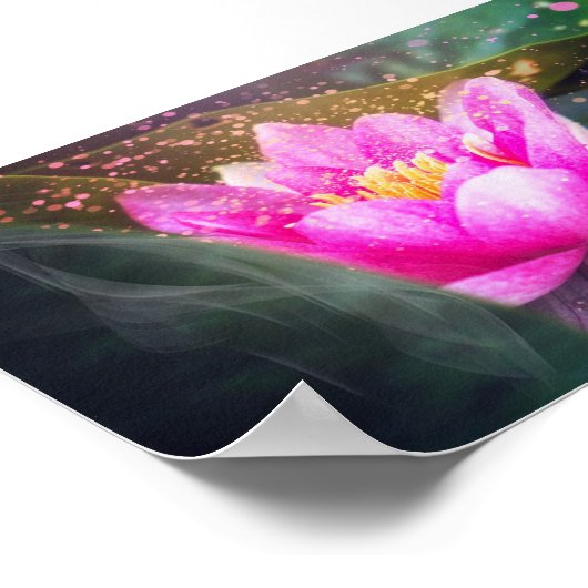 美しい蓮、風景、禅 ポスター (角)