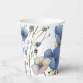 美しい薄い青の野の花 紙コップ (裏面)