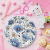 美しい薄い青の野生の花 ペーパープレート (パーティー)