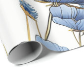 美しい薄い青の野生の花 ラッピングペーパー (ロールコーナー)