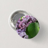 美しい薄紫の円形ボタン 缶バッジ (正面&裏面)