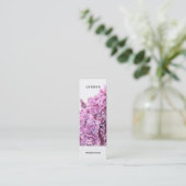 美しい薄紫の花は、細い花屋はねます スキニー名刺 (スタンド正面)