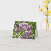 美しい薄紫ブッシ空白のュノートカード カード (黄色い花)