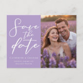 美しい薄紫紫のカップル救写真写真 案内ポストカード (正面)