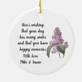 美しい薄紫花母の日 セラミックオーナメント (裏面)