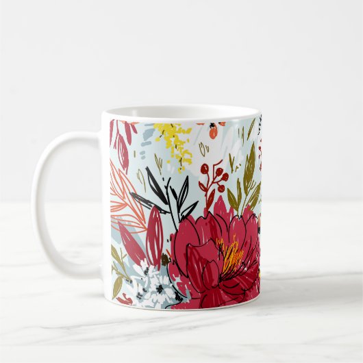 美しい薔薇 コーヒーマグカップ (左)