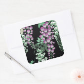 美しい藤のヴィンテージ日本のフローラ スクエアシール (封筒)