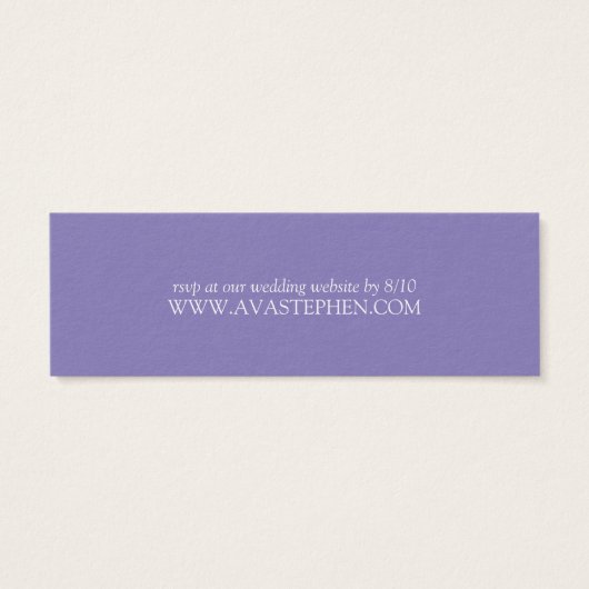 美しい藤の木の結婚ウェブサイトRSVP (裏面)