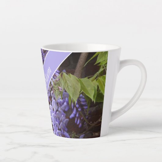 美しい藤の母の日を編集可能 カフェラテマグ (右)