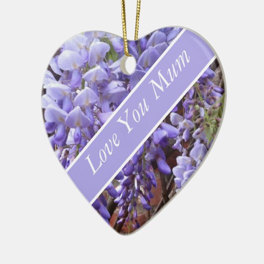 美しい藤の母の日を編集可能 セラミックオーナメント (左)