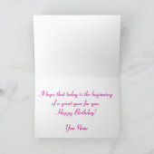 美しい蘭のハッピーバースデーカード カード (内部)