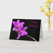 美しい蘭のハッピーバースデーカード カード (黄色い花)