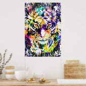 美しい虎のポスター | Tigerポスタカラフルー ポスター (キッチン)