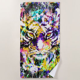 美しい虎 |タイガーカラフルビーチタオル ビーチタオル