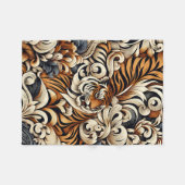 美しい虎 フリースブランケット (正面(横))