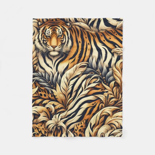 美しい虎 フリースブランケット (正面)