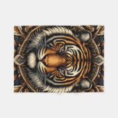 美しい虎 フリースブランケット (正面(横))