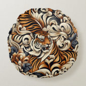 美しい虎 ラウンドクッション (正面)