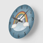 美しい虹および鳩の柱時計 ラウンド壁時計 (傾斜)