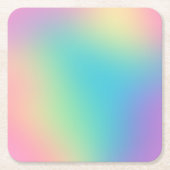 美しい虹のグラデーション スクエアペーパーコースター (正面)