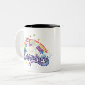 美しい虹のユニコーン ツートーンマグカップ (正面左)