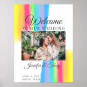 美しい虹の写真ようこそ私たちの結婚の ポスター (正面)