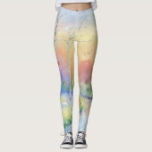 美しい虹の景色のフィット レギンス (正面)