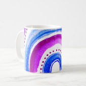 美しい虹の紫と青 コーヒーマグカップ (正面左)