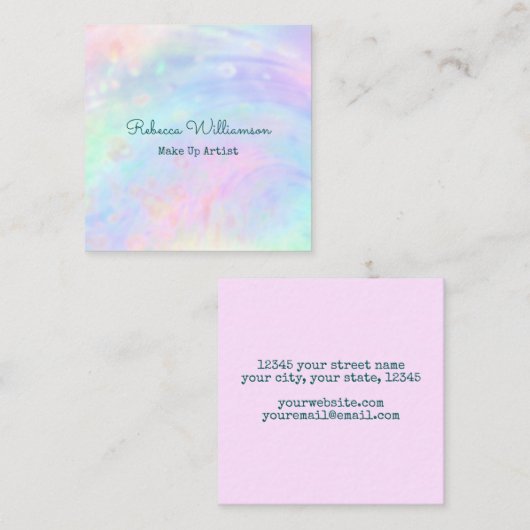 美しい虹の美しいパステルスワールシェル スクエア名刺 (正面/裏面)