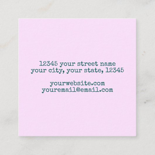 美しい虹の美しいパステルスワールシェル スクエア名刺 (裏面)