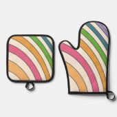 美しい虹の色 鍋つかみ&鍋敷きセット (正面)