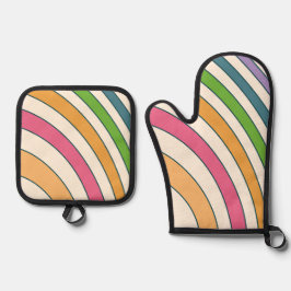 美しい虹の色 鍋つかみ&鍋敷きセット