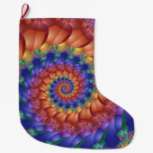 美しい虹の螺線形のクリスマスのストッキング ラージクリスマスストッキング (正面)