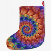 美しい虹の螺線形のクリスマスのストッキング ラージクリスマスストッキング (裏面)