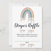 美しい虹の赤ちゃんシャワーおむつラッフルカード 招待状 (正面)
