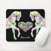 美しい虹の馬およびハート マウスパッド (マウス)