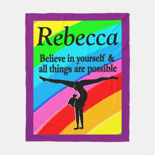 美しい虹体パーソナライズされた操用毛布 フリースブランケット (正面)