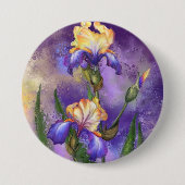 美しい虹彩の花 – アー絵画ト 缶バッジ (正面)