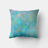 美しい虹彩パールのキラキラしたマーメイドの鱗 クッション (裏面)