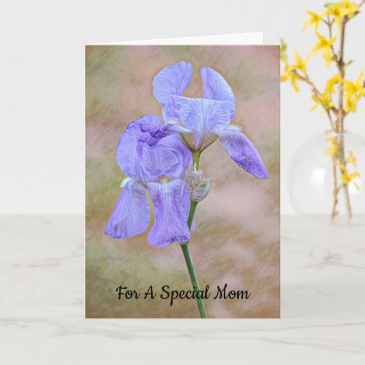 美しい虹彩花スペシャルマザーズDayカード カード (黄色い花)