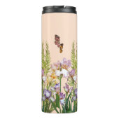 美しい虹彩、鳥と蝶パーソナライズされた タンブラー (裏面)