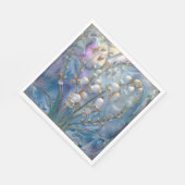 美しい虹色のユリオブバレーエンボスグラス スタンダードランチョンナプキン (角)