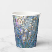 美しい虹色のユリオブバレーエンボスグラス 紙コップ (裏面)