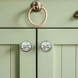 美しい虹色シーシェルヒトデビーチ海 セラミックノブ