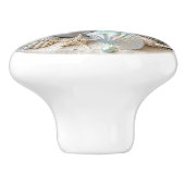 美しい虹色シーシェルヒトデビーチ海 セラミックノブ (側面)