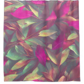 美しい虹色葉の模様 シャワーカーテン (正面)